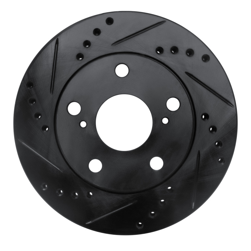 Toyota Camry Brake Rotor (1) - Front Left - R1 Concepts - Drilled & Slotted - Black - `92-`01